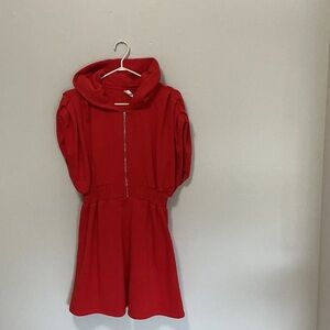 Red sweatshirt dress